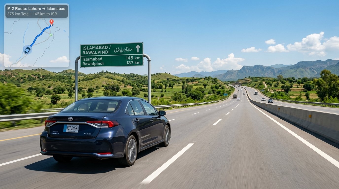 lahore to islamabad by car